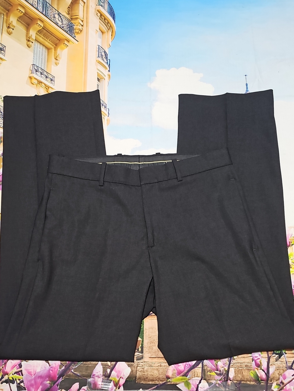 Theory Wool Gray Dress Pants Straight Leg Size 32x32